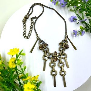 Kien Signed Vintage Canadian Designer Modernist Necklace with Crystal Accents